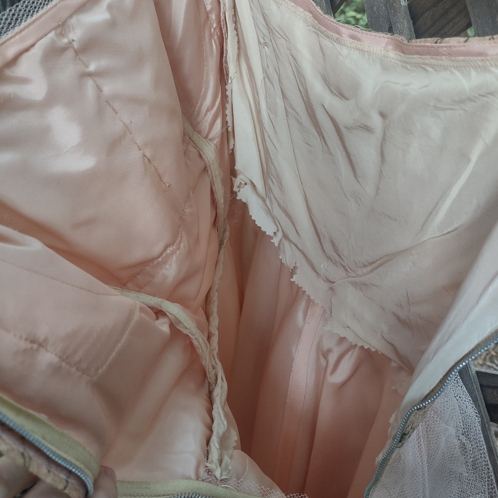 60+ Days Old* VTG Pink Formal Tulle Strapless Dress - Picture 8 of 16